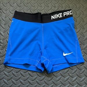 Nike Pro Blue and Black Athletic Shorts Compression Style